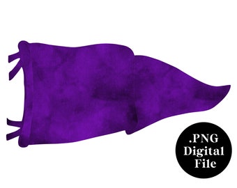 Watercolor Pennant PNG Digital File | High School Mascot | Pennant Banner for Customization | Purple