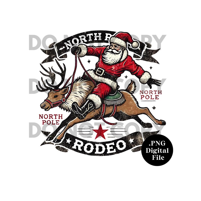 Santa Rodeo Lasso Viral Western Christmas PNG Digital File| Graphic T-shirt | Western ...
