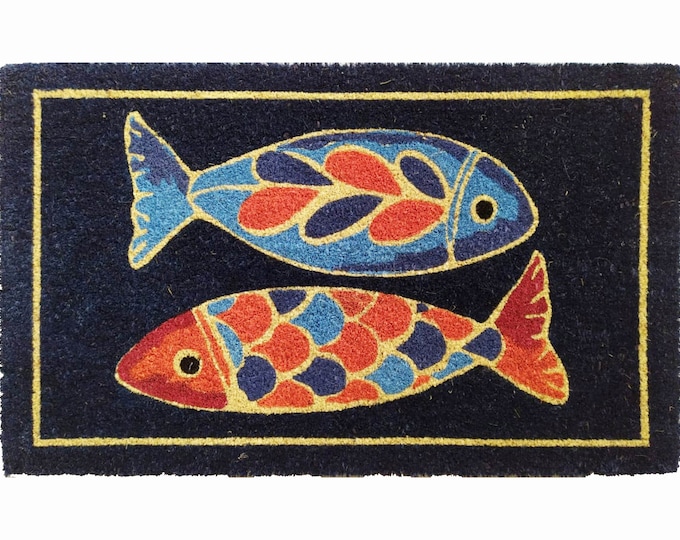 G269 Colorful Fish Doormat Etsy