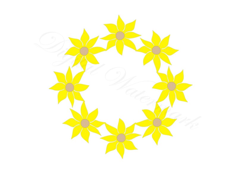 Download Card Making Stationery Materials Sunflower Wreath Svg Studio 3 Cut File Design For Silhouette Cricut Files Cutout Flower Floral Sun Garden Summer Nature Flowers Svgs Fall