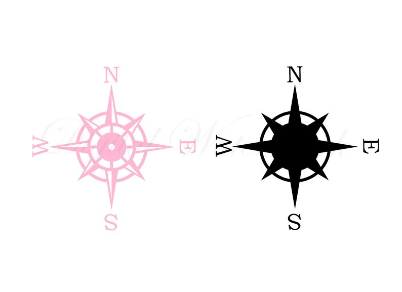 Instant Download Nautical Decal Compass Decal Nautical Cut File Cricut File Nautical Svg Silhouette Compass Cut File Compass Svg Art Collectibles Clip Art