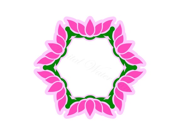 Download Free Lotus Flower Wreath Svg Studio 3 Cut File Design For Etsy SVG Cut Files