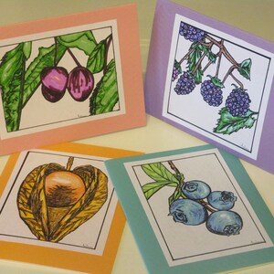 Cartes d'art sur les fruits