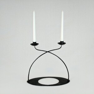 Slimline forged candlestick-Hand crafted blacksmith made genuine wrought iron