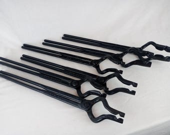 Blacksmith tongs forging metal working blade tong set. knife and sword forging set forge anvil smithing. Bladesmith tong set