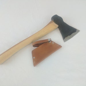 Hand forged throwing axe, Camping hatchet, watl, Curved handle