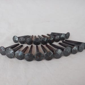 Hand forged nails, Wrought iron nails, Blacksmith nails.