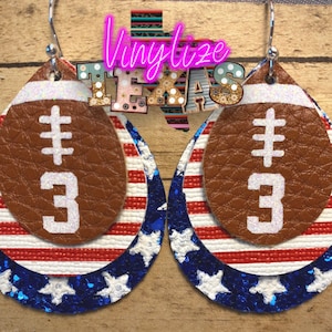 Stars and Stripes Football Earrings