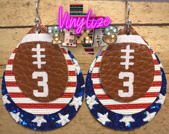 Stars and Stripes Football Earrings