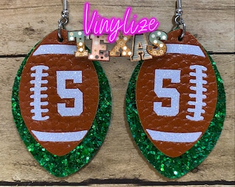 Custom Football Jersey Number Earrings