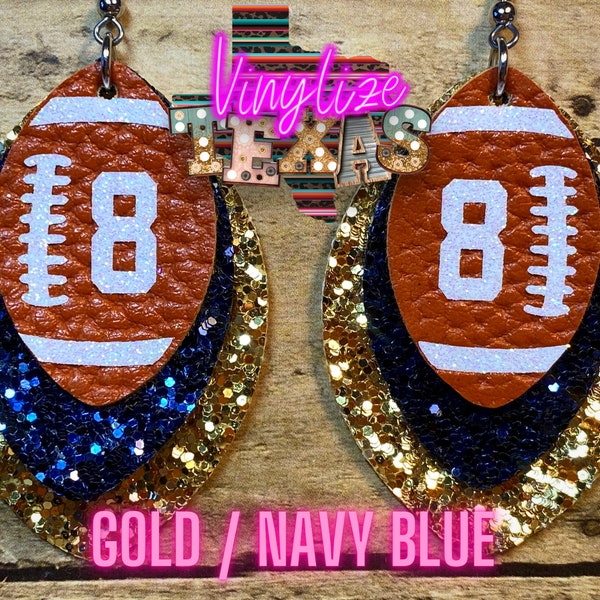 Football Shape Triple Layer Jersey Number Earrings