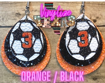 Triple Layer Soccer Jersey Number Earrings