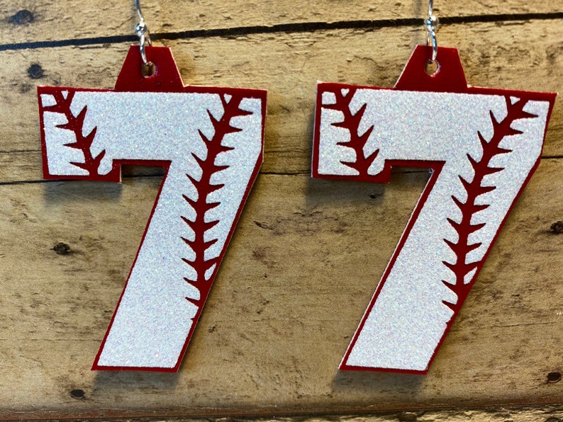 Baseball Jersey Number Earrings Etsy