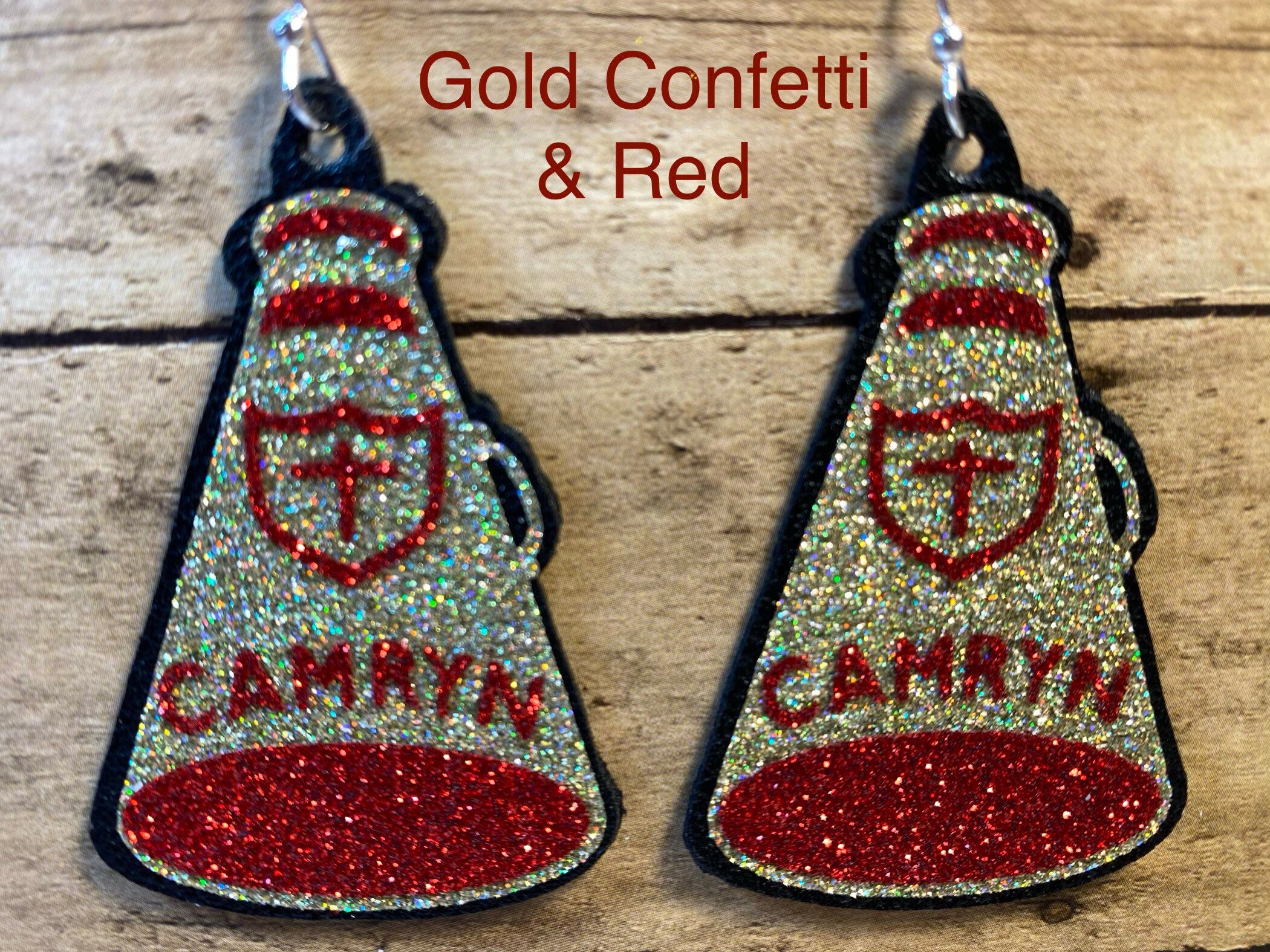 Custom Cheer Earrings Megaphone Earrings Etsy