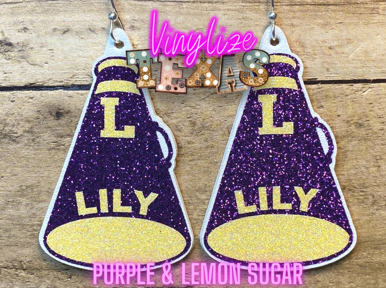 Custom Cheer Earrings Megaphone Earrings Etsy