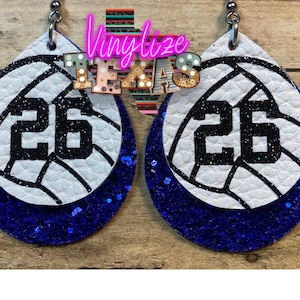 Custom Volleyball Jersey Number Earrings