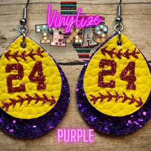 Custom Softball Jersey Number Earrings