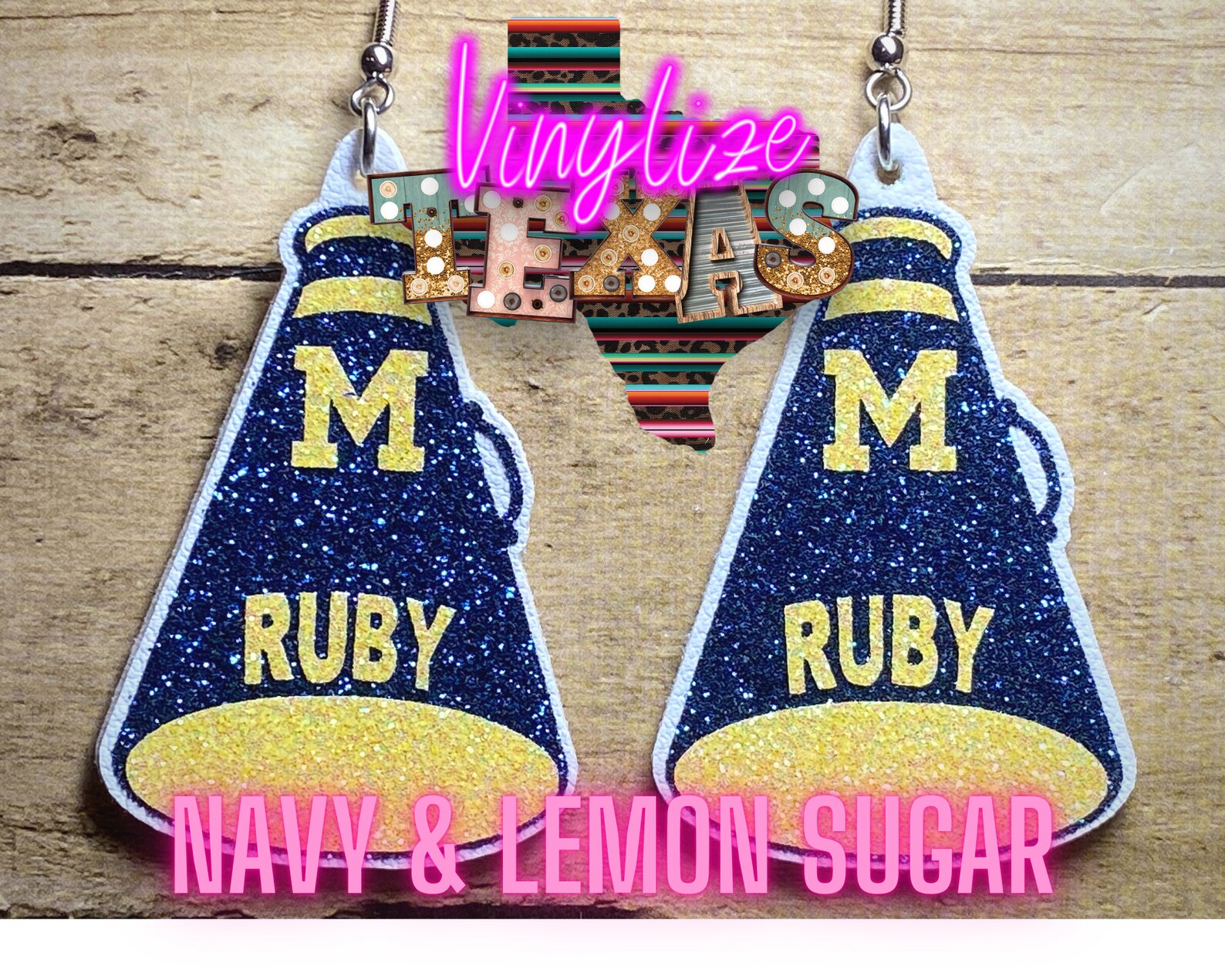 Custom Cheer Earrings Megaphone Earrings Etsy