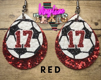 Custom Soccer Jersey Number Earrings