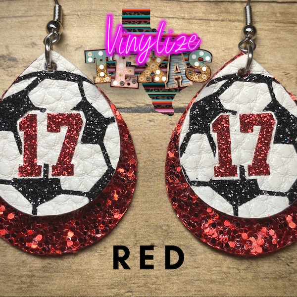 Double Layer Soccer Jersey Number Earrings