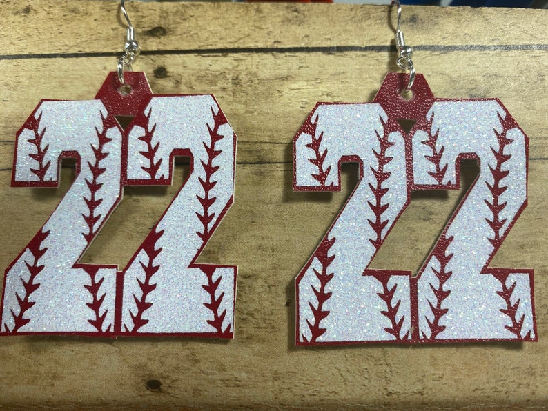 Baseball Jersey Number Earrings Etsy