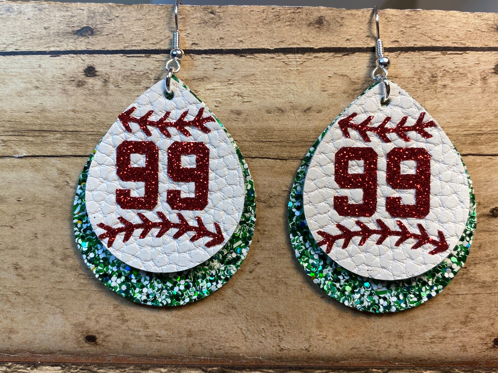 Custom Baseball Jersey Number Earrings Etsy