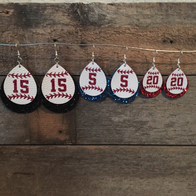 Custom Baseball Jersey Number Earrings Etsy