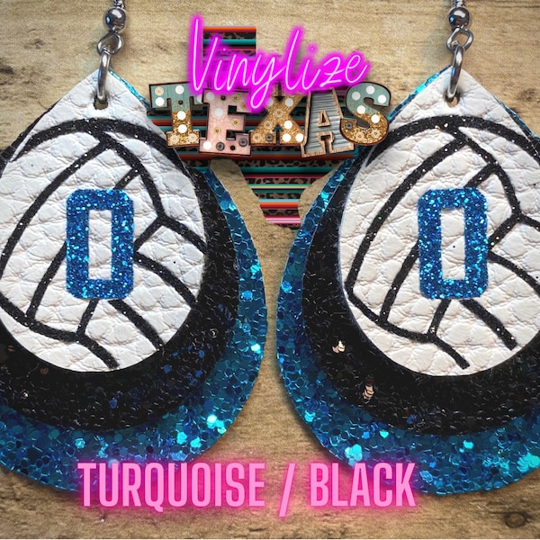 Custom Triple Layer Volleyball Jersey Number Earrings