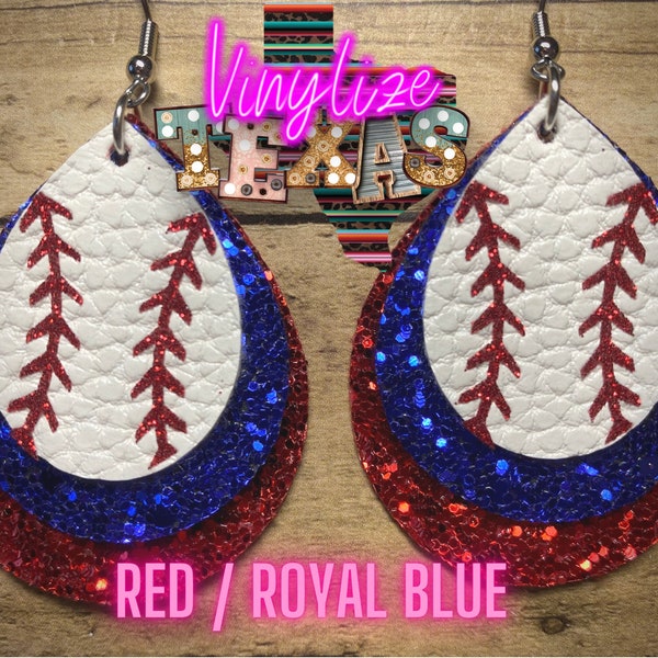 Triple Layer Baseball Earrings