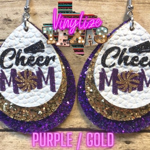 Triple Layer Cheer Mom Earrings