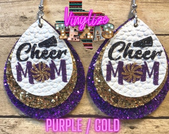 Triple Layer Cheer Mom Earrings