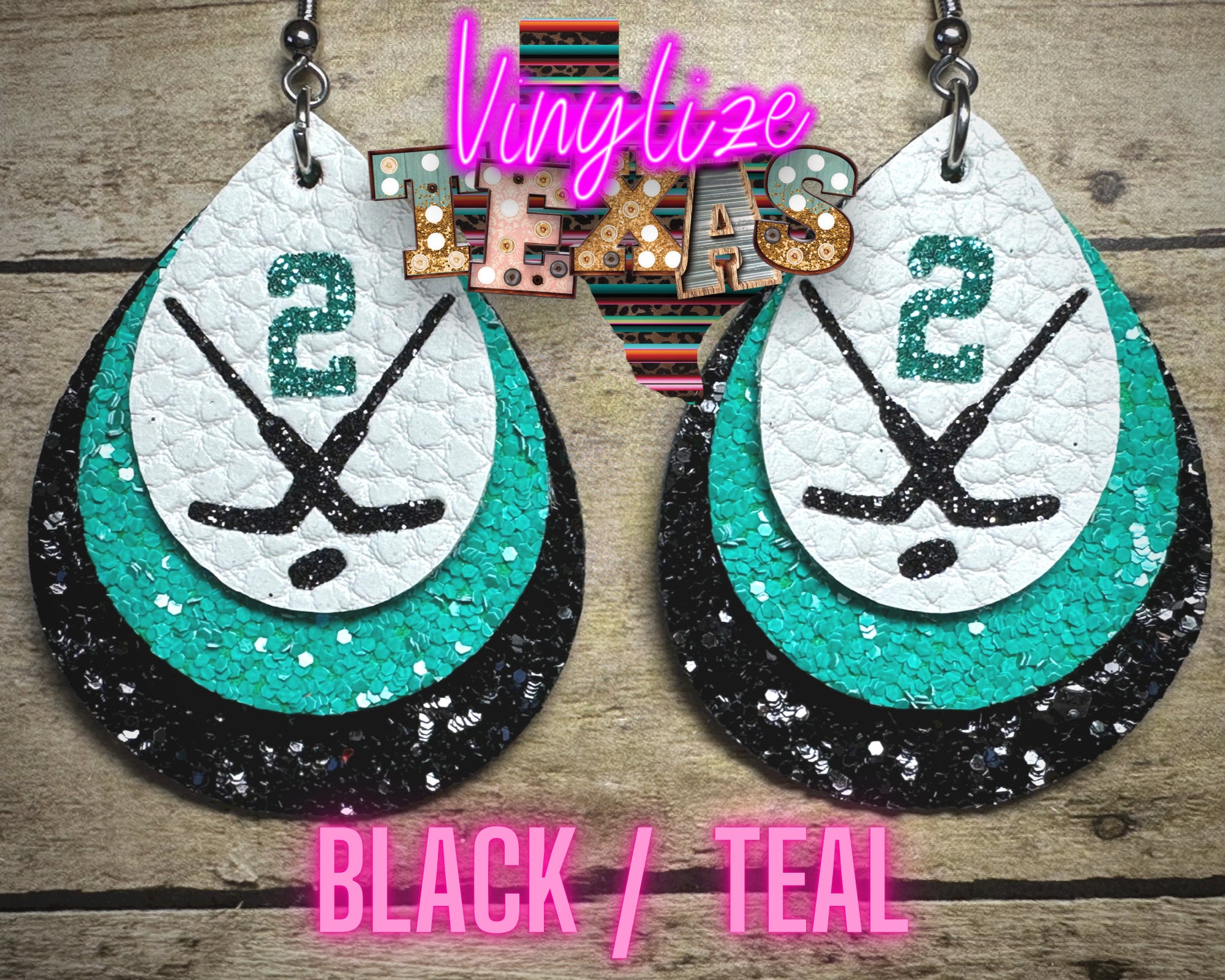 Triple Layer Hockey Goalie Sticks Earrings