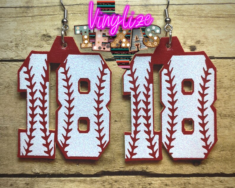 Baseball Jersey Number Earrings Etsy