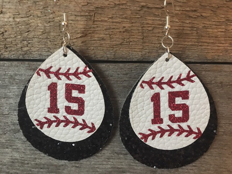 Custom Baseball Jersey Number Earrings Etsy