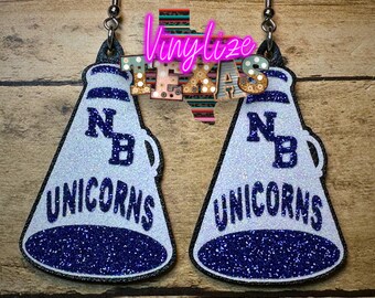 New Braunfels High School Cheer Earrings Megaphone Earrings