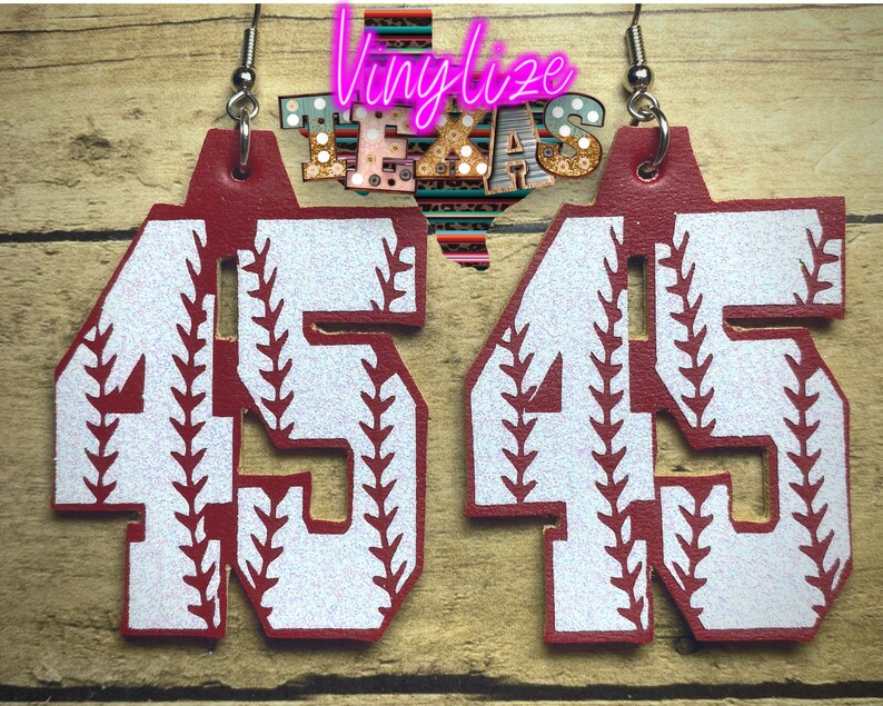 Baseball Jersey Number Earrings Etsy