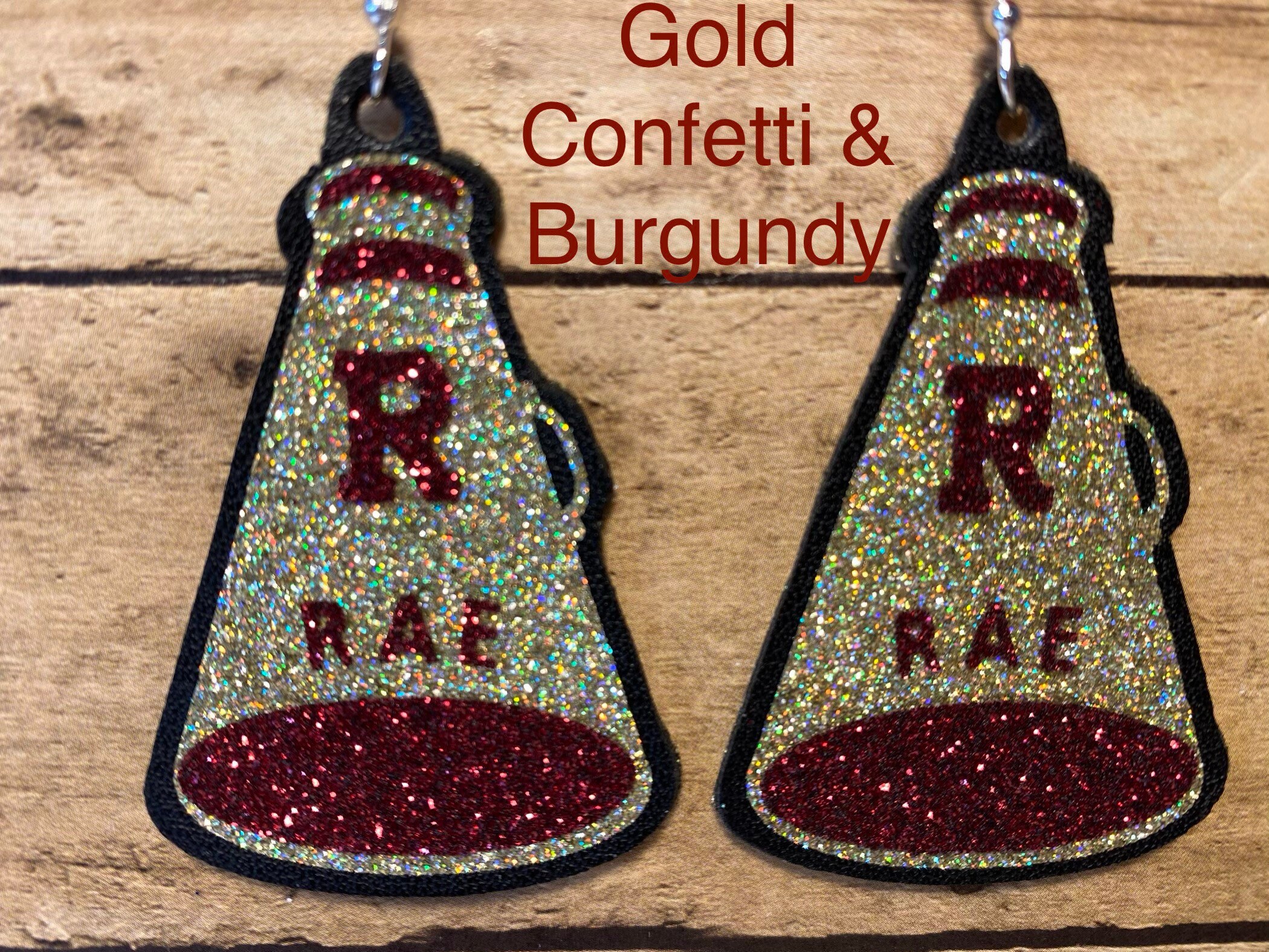 Custom Cheer Earrings Megaphone Earrings Etsy