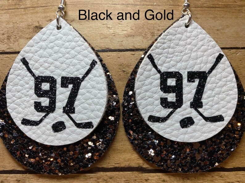 Custom Hockey Jersey Number Earrings Etsy