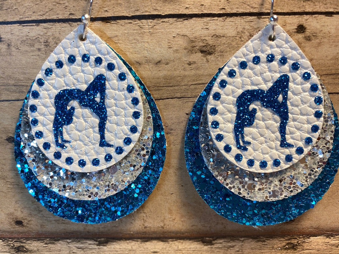Triple Layer Gymnastics Number Earrings - Etsy