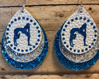 Triple Layer Gymnastics Number Earrings