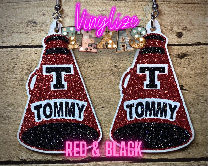 Custom Cheer Earrings Megaphone Earrings Etsy