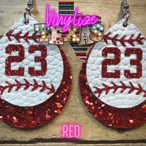 Custom Baseball Jersey Number Earrings