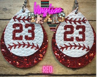 Custom Baseball Jersey Number Earrings