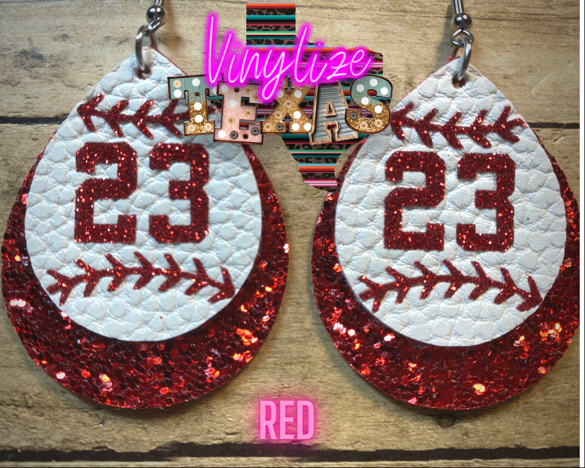 Double Layer Baseball Jersey Number Earrings