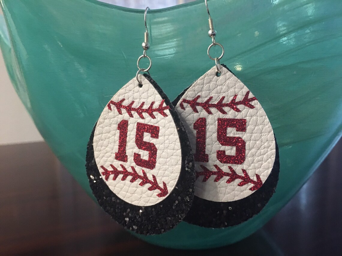 Custom Baseball Jersey Number Earrings Etsy