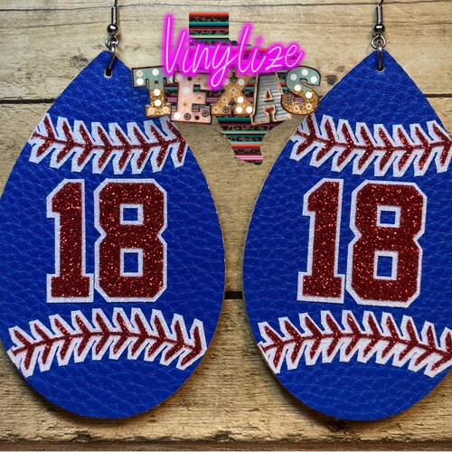 Baseball Jersey Number Earrings Etsy