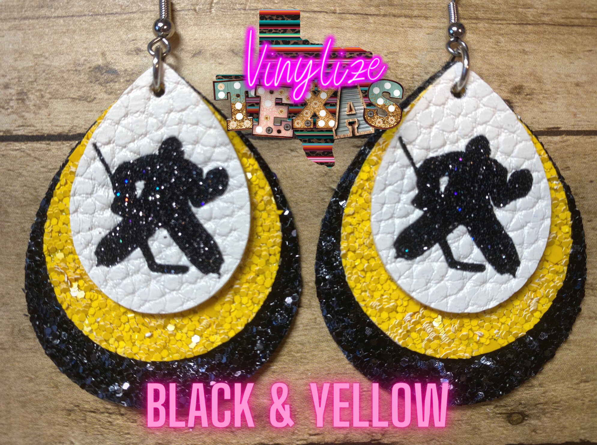 Triple Layer Hockey Goalie Earrings