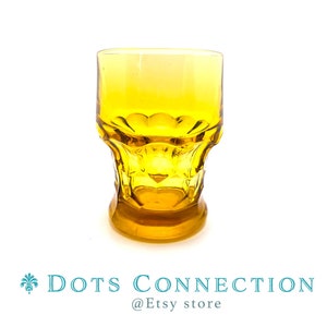 Vintage Anchor Hocking Georgian Amber Topaz Flat Tumbler Yellow Glass Cup SHORT MCM
