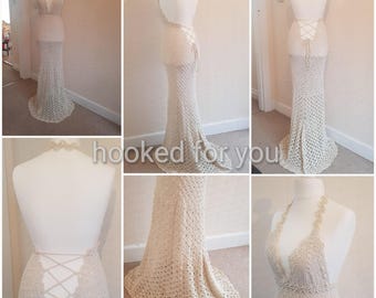 Boho queen wedding dress crochet pattern