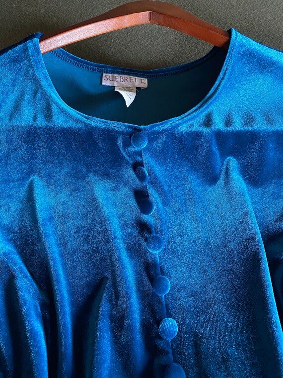 Sue Brett Blue Velvet dress casual - image 1